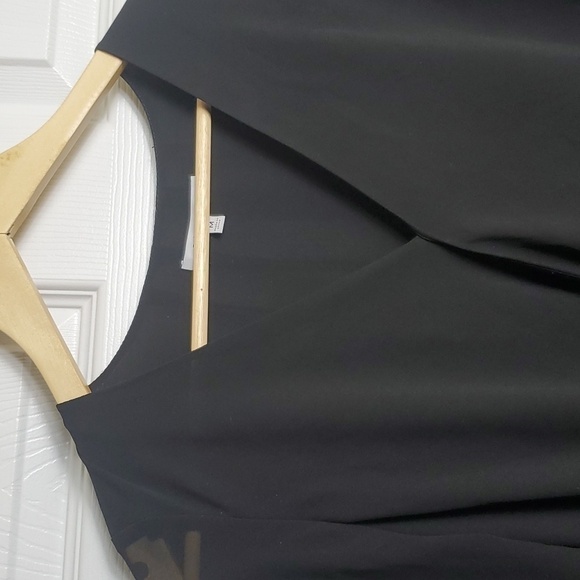 Naked Zebra Wrap Front Long Sleeve Black Blouse Size Medium - Picture 2 of 12